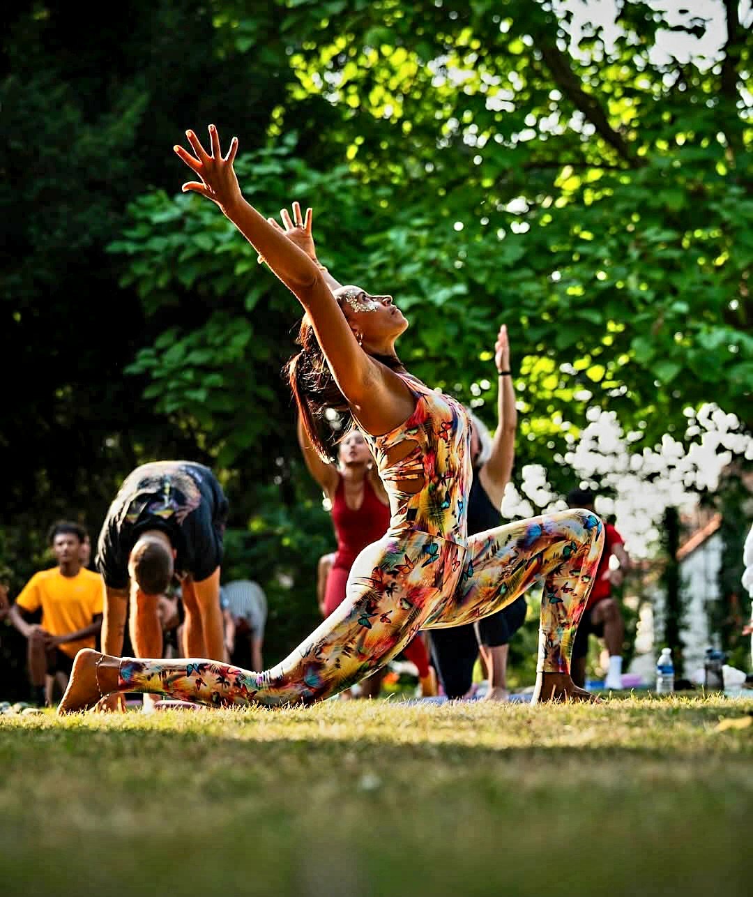 Yoga in the wellness garden at Priory Live